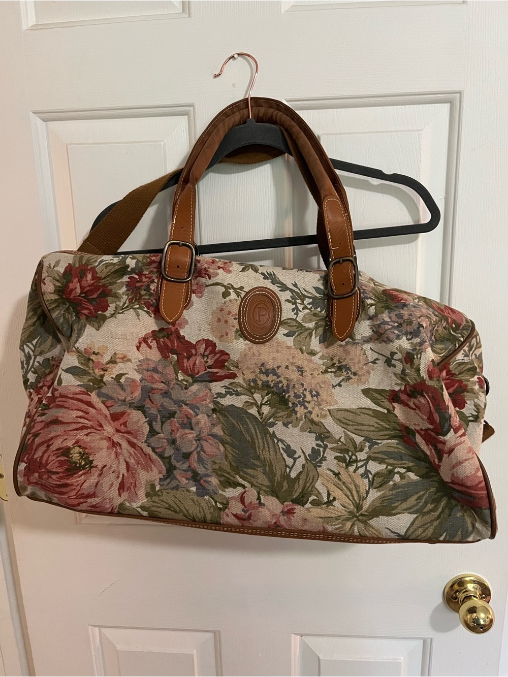 Vintage Protocol Floral Tapestry Weekender Duffel Bag Cottagecore